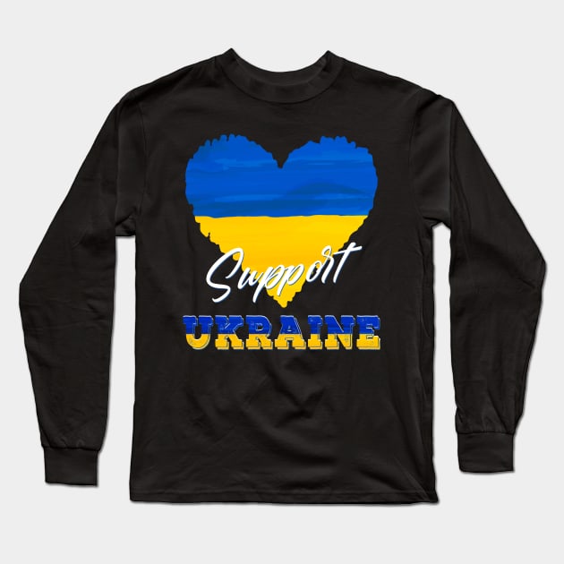 I Stand With Ukraine Support Ukraine Long Sleeve T-Shirt by Green Splash